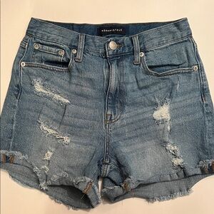 Aeropostale Ripped Denim Jean Shorts